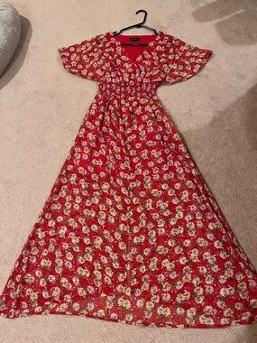 Lea & Viola Red Floral Maxi Dress
